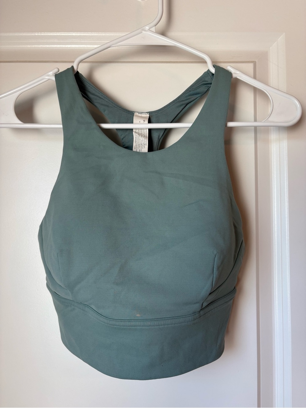 Lululemon Racerback Crop Padded Sports Bra Sage Green size M